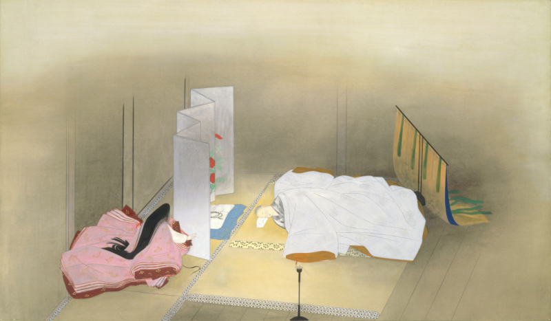 小林古径《清姫》のうち「寝所」 山種美術館