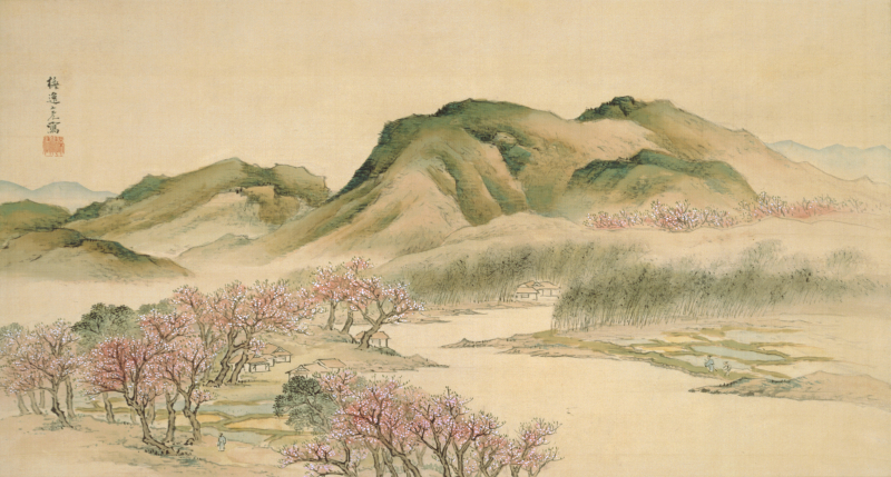 山本梅逸《桃花源図》 山種美術館